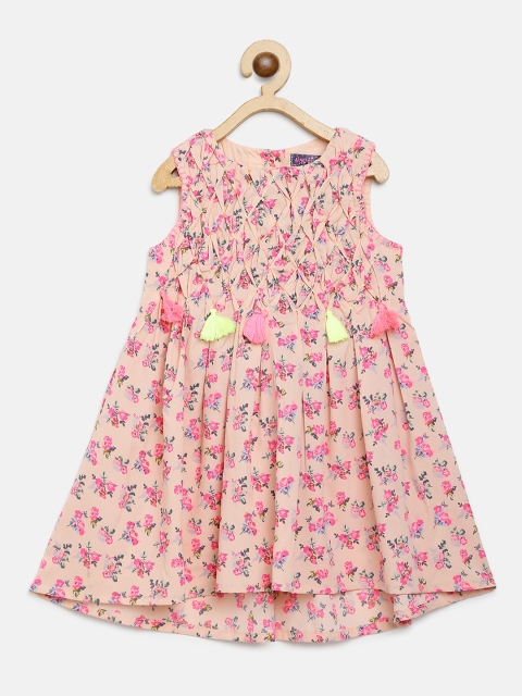 

Nauti Nati Girls Peach-Coloured Ditsy Floral Print A-Line Dress