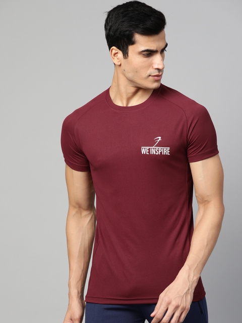 

FUAARK Men Maroon Solid Slim Fit Round Neck T-shirt