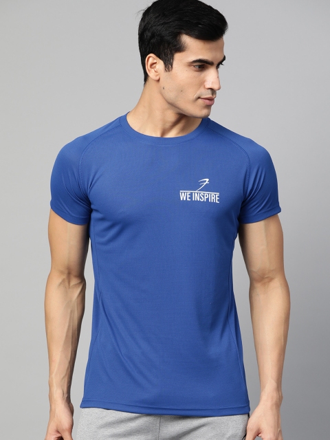 

FUAARK Men Navy Blue Solid Slim Fit Round Neck T-shirt