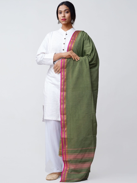 

Unnati Silks Women Green Woven Design Dupatta