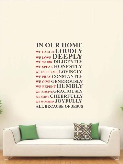 

rawpockets Multicolour PVC Family Quotes Wall Sticker 60x80, Multi