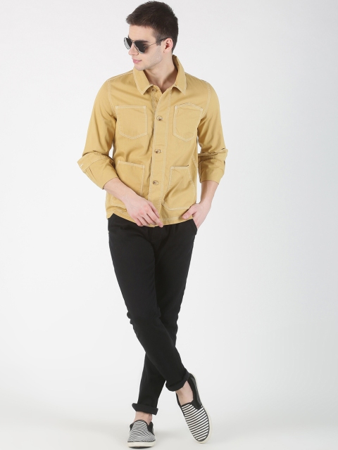 

Blue Saint Men Khaki-Brown Regular Fit Solid Casual Shirt