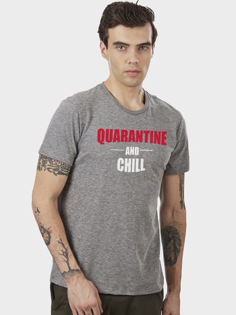 

Free Authority Men Grey Printed Round Neck T-shirt