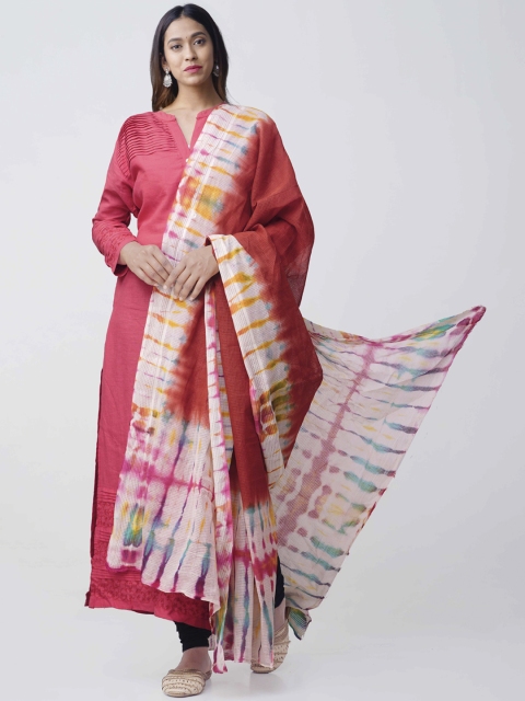 

Unnati Silks Red & Yellow Printed Dupatta