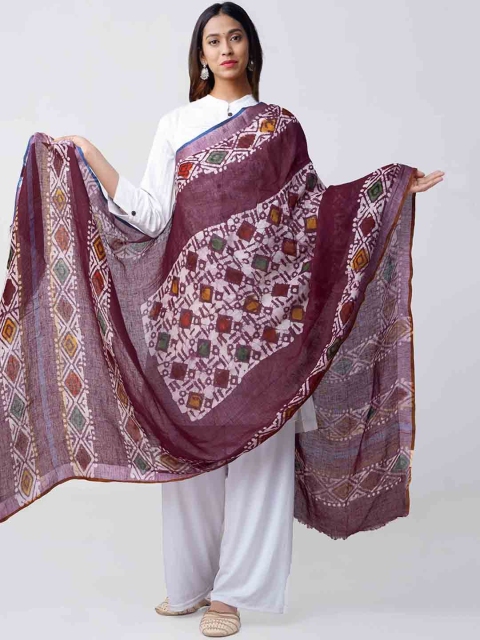 

Unnati Silks Burgundy Printed Sustainable Dupatta