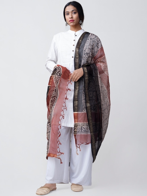 

Unnati Silks Red & Black Printed Sustainable Dupatta