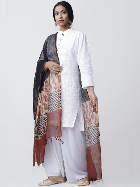 

Unnati Silks Black Printed Sustainable Dupatta