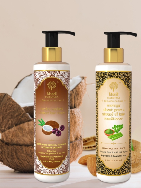 

KHADI ESSENTIALS Set of Coconut Shampoo & Jojoba Hair Conditioner, Gold