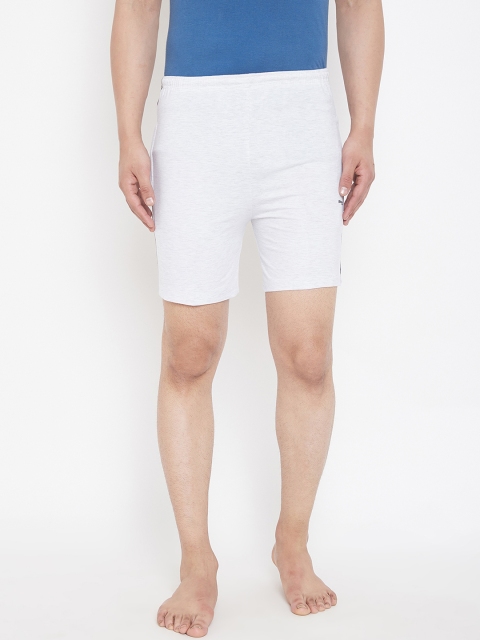 

Okane Men Grey Melange Solid Lounge Shorts