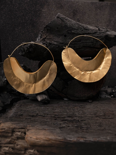 

Shoshaa Gold-Toned Contemporary Hoop Earrings