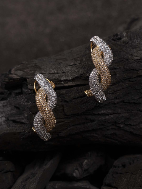 

Shoshaa Gold-Toned & Silver-Toned Contemporary Studs