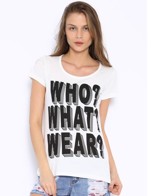 

Flying Machine White Printed Pure Cotton T-shirt