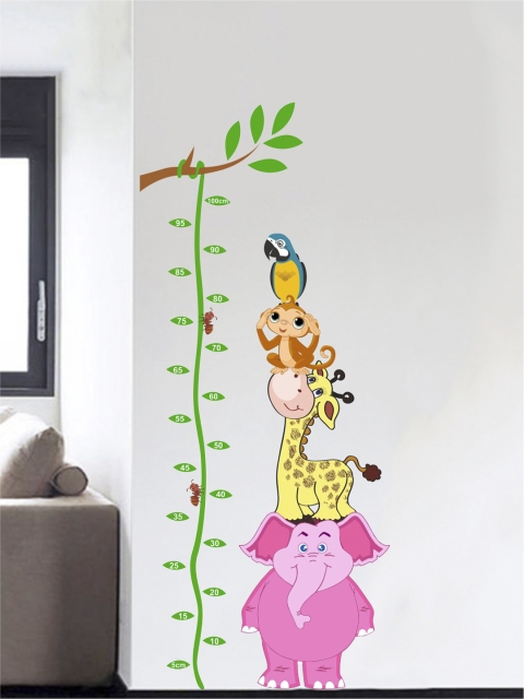 

rawpockets Multicolored Measurement Chart PVC Vinyl Wall Stickers, Multi