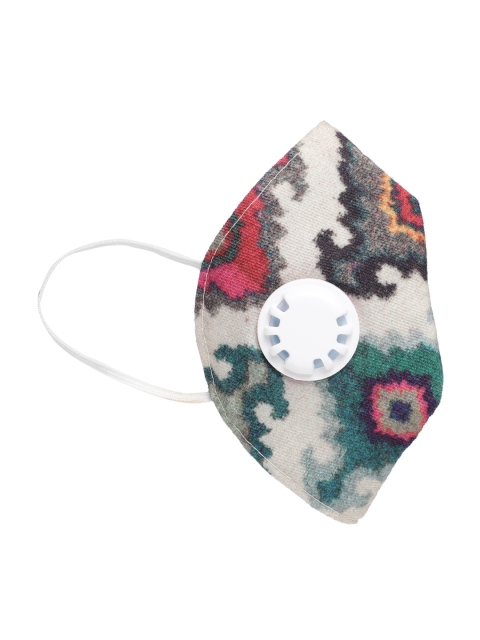 

AUDSTRO Unisex Single 5-Ply Printed Anti-Pollution Valved Reusable Protective Outdoor Mask, Off white
