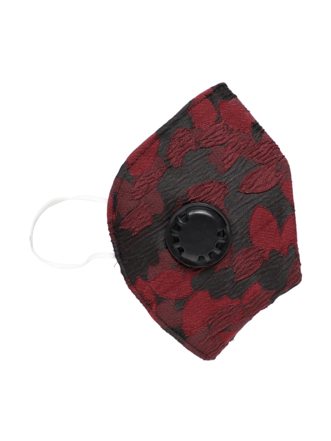 

AUDSTRO Adults Red & Black Self-Design 5-Layers Reusable Cloth Mask