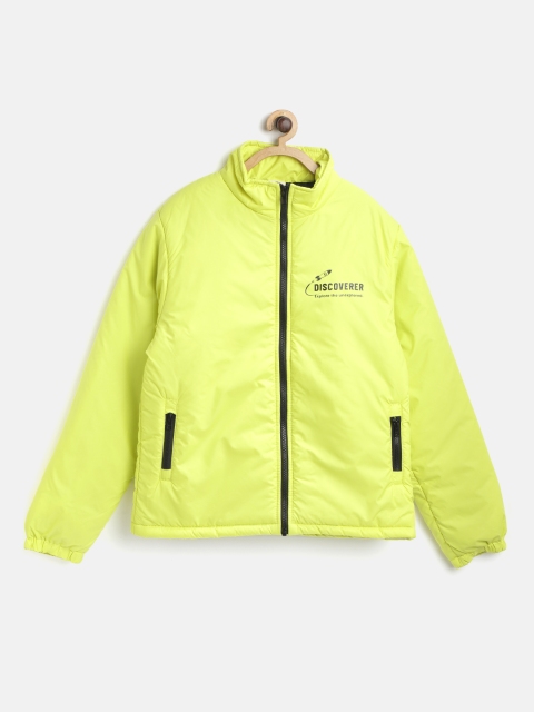 

YK Boys Fluorescent Green Solid Padded Jacket