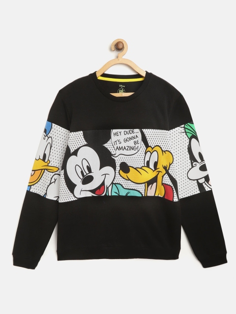 

YK Disney Boys Black & White Mickey & Friends Print Sweatshirt