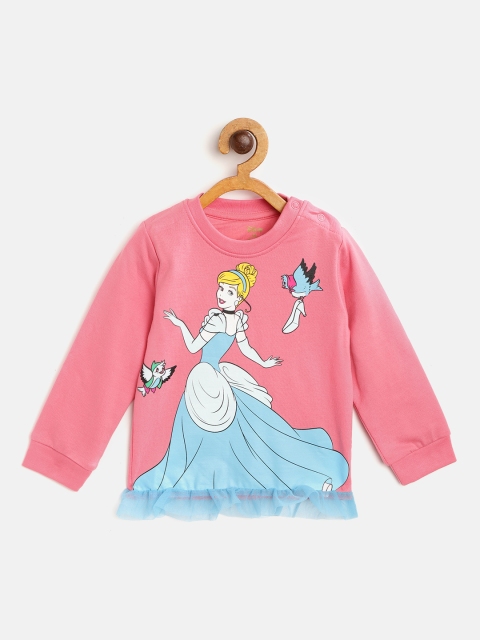 

YK Disney Girls Pink & Blue Cinderella Print Sweatshirt