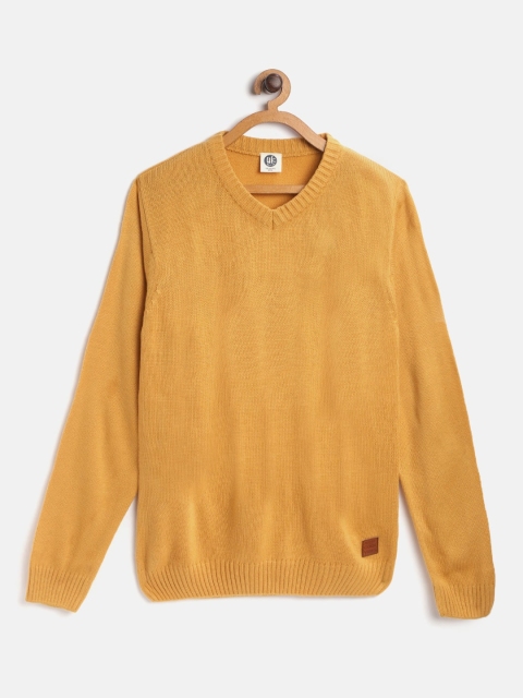 

YK Boys Mustard Yellow Solid Acrylic Pullover