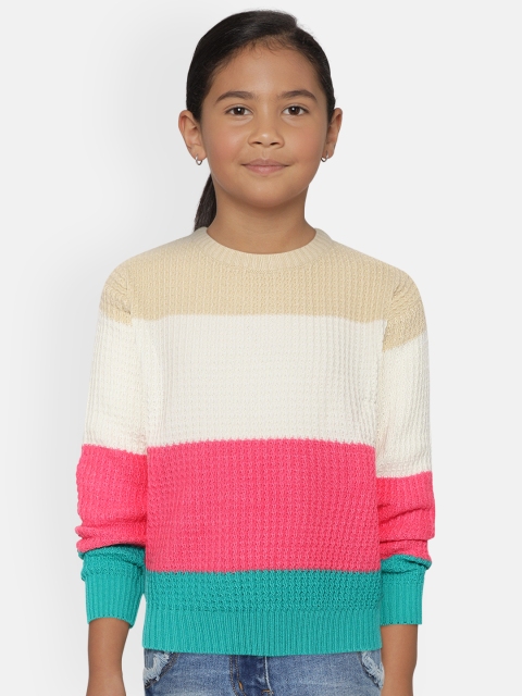 

YK Girls Multicoloured Colourblocked Pullover, Multi