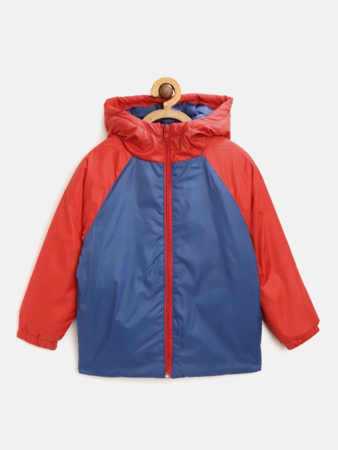 

YK Marvel Boys Navy Blue & Red Avengers Spiderman Print Hooded Padded Jacket