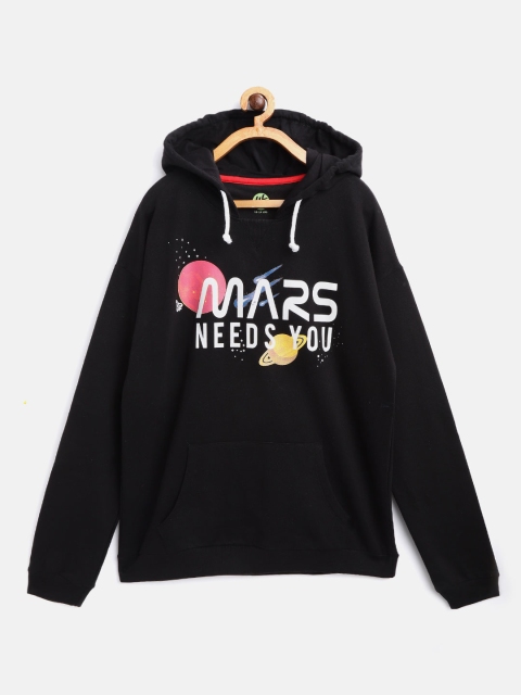 

YK Boys Black & White Mars Print Hooded Sweatshirt