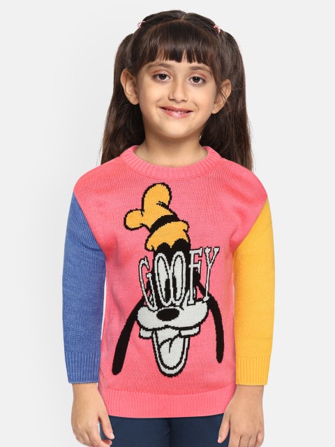 

YK Disney Girls Multicoloured Goofy Pattern Acrylic Sweater, Multi