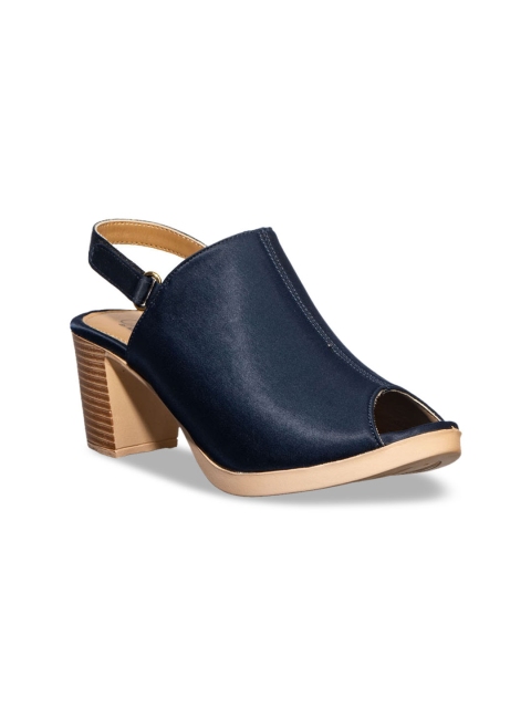 

Khadims Women Navy Blue Solid Peep Toes