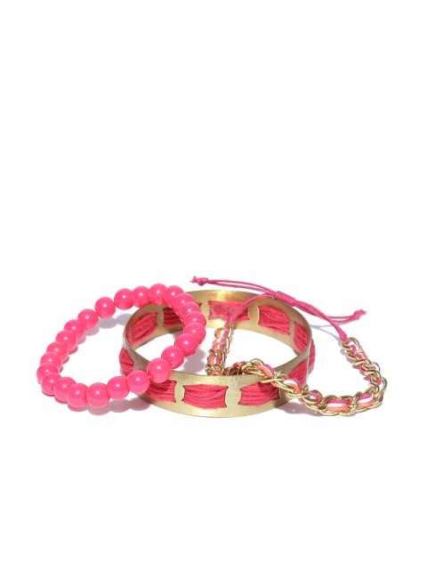 

Blueberry Women Pink & Gold Bracelet and Bangle Set