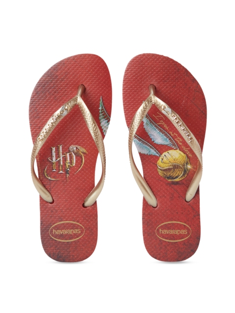 

Havaianas Women Brown Printed Thong Flip-Flops, Maroon
