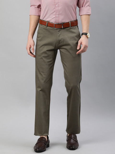 

British Club Men Beige Solid Regular Fit Semi-Formal Trousers