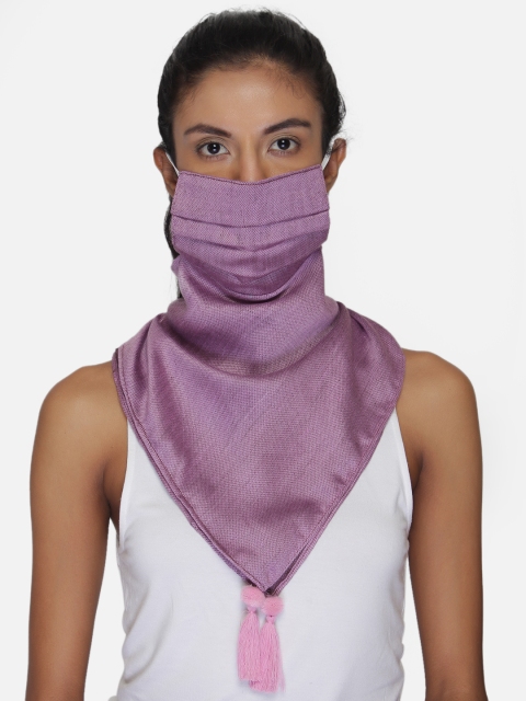 

Anekaant Women Single 3-Ply Reusable Pink Solid Tessel Viscose Scarf Style Fashion Mask