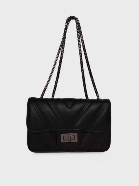 

DIVA WALK Black Solid Leather Handheld Bag