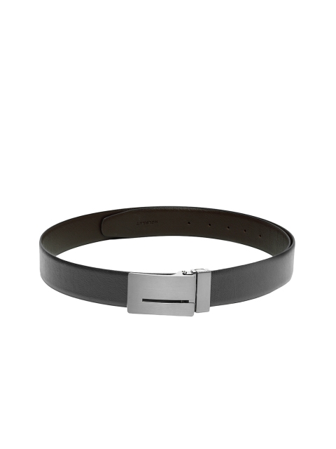 

WELBAWT Men Black Solid Leather Belt
