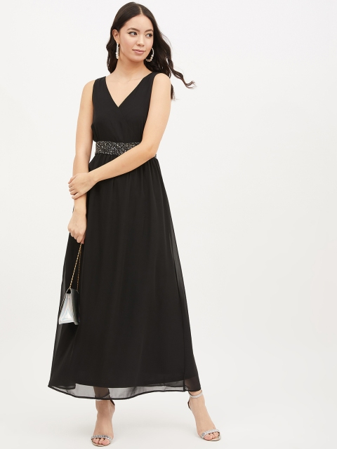 

Harpa Women Black Embellished Maxi Dress
