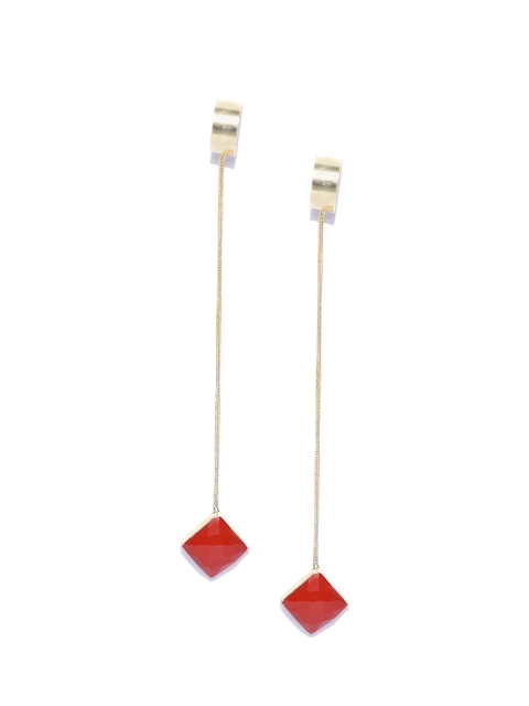 

Blueberry Gold & Red Contemporary Drop Earrings