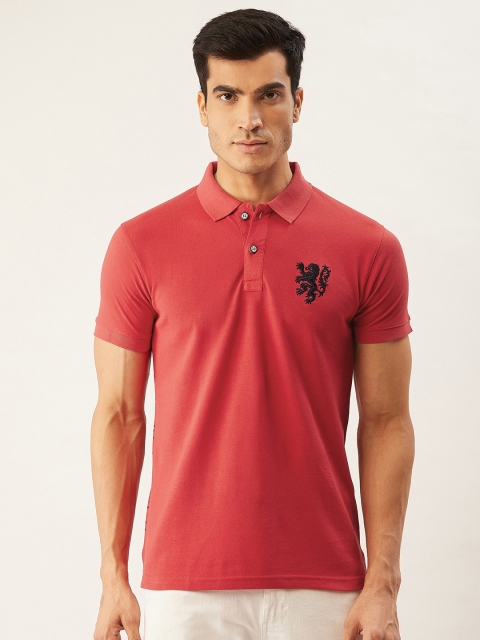 

PORTBLAIR Men Red & Black Printed Back Polo Collar T-shirt