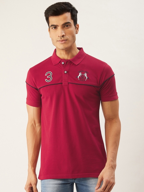 

PORTBLAIR Men Maroon Embroidered Detail Polo Collar T-shirt