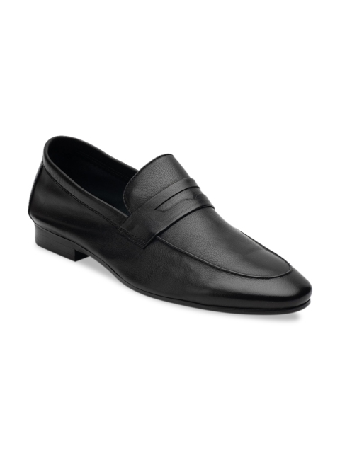 

Heel & Buckle London Men Black Solid Leather Formal Loafers