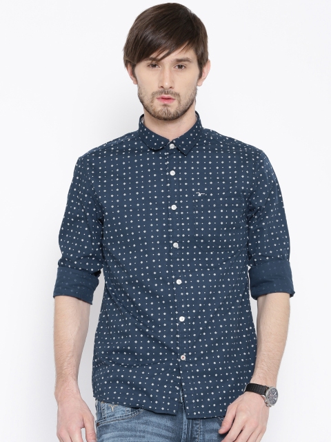 

Flying Machine Navy Printed Casual Shirt, Navy blue