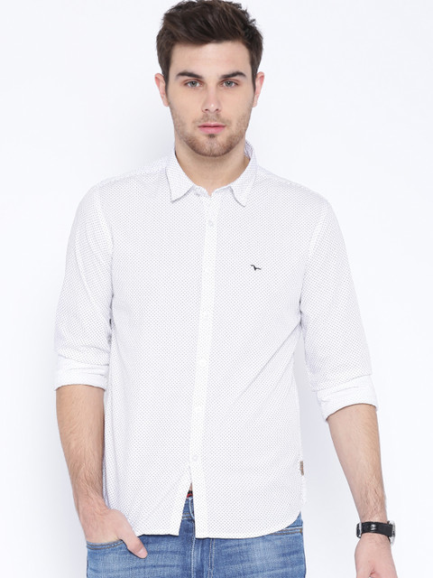 

Flying Machine White Printed Casual Shirt