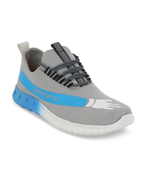 

Kielz Men Grey & Blue Printed Sneakers