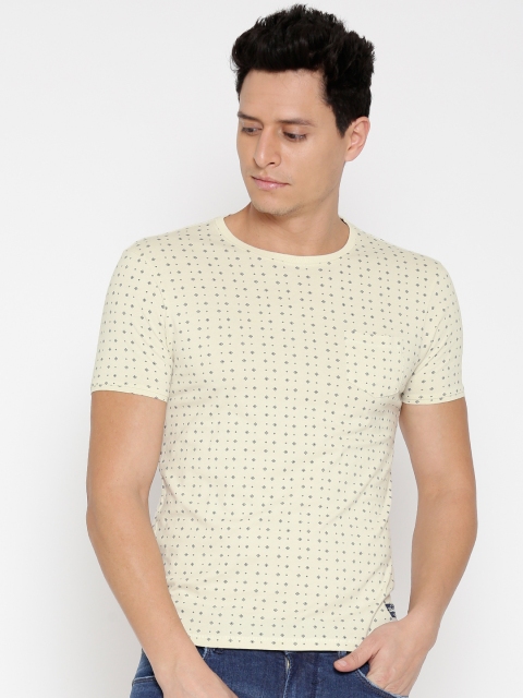 

Flying Machine Off-White Printed Pure Cotton T-shirt