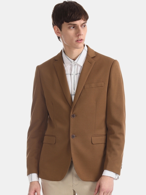 

Arrow Men Brown Solid Slim-Fit Single-Breasted Casual Blazer