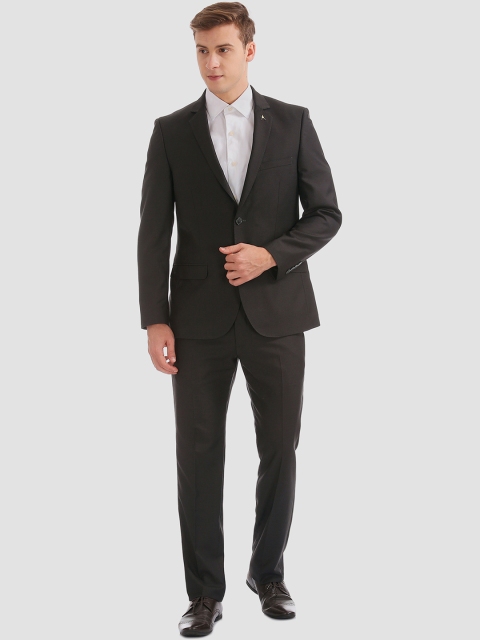 

Arrow Men Charcoal Black Solid Single-Breasted Formal Suit