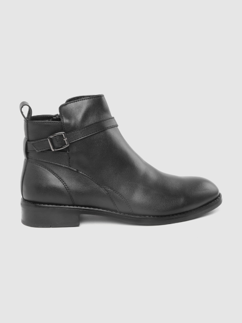 

Roadster Women Black Solid Mid-Top Flat Boots
