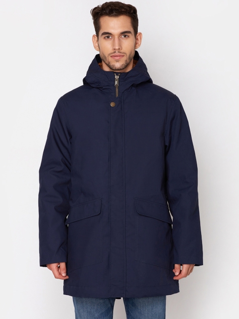 

LINDBERGH Men Navy Blue Solid Hooded Padded Jacket