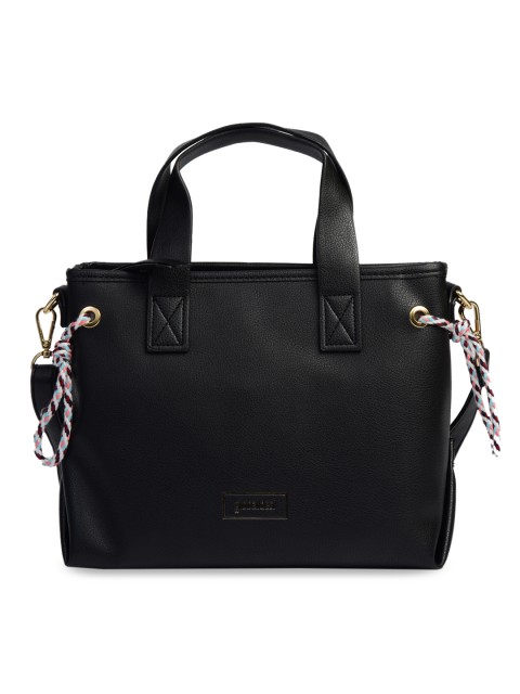 

Global Desi Black Solid Handheld Bag