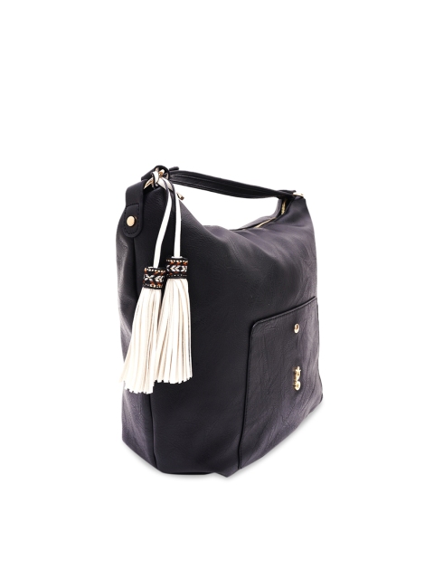 

Global Desi Black Solid Hobo Bag