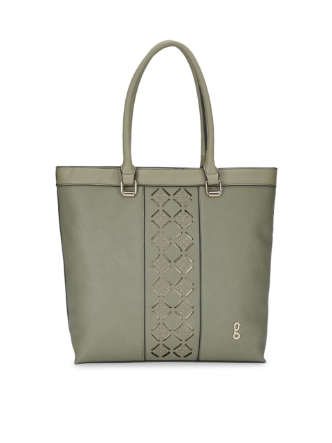 

Global Desi Green Solid Handheld Bag
